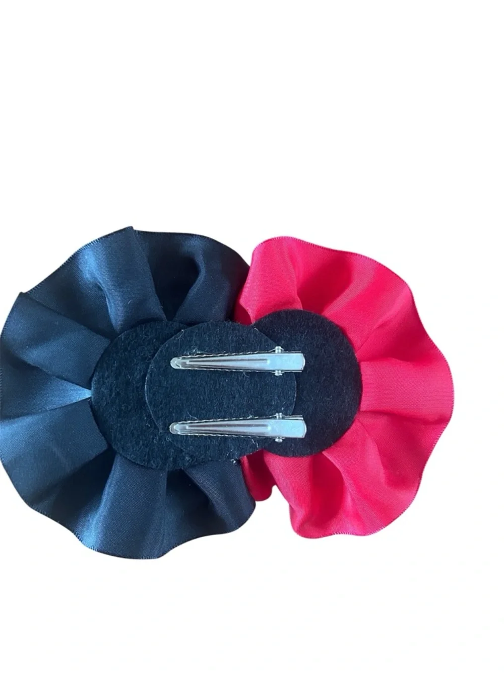 Large Satin Floral Flamenco Hair Clip - Red and Black NWOT